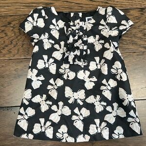 Janie and Jack black dress with pink and white bows 3 to 6 months